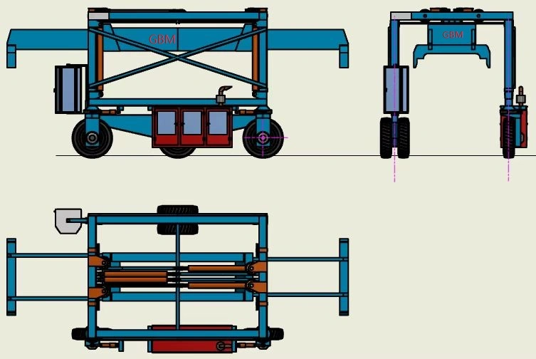 20FT/40FT Mobile Travel Lift Straddle Carrier